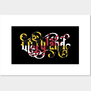 Maryland Script Flag Posters and Art